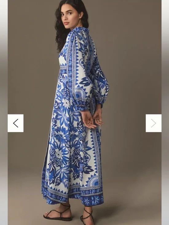 Farm Rio Tapestry Linen Maxi Dress - Picture 2 of 9